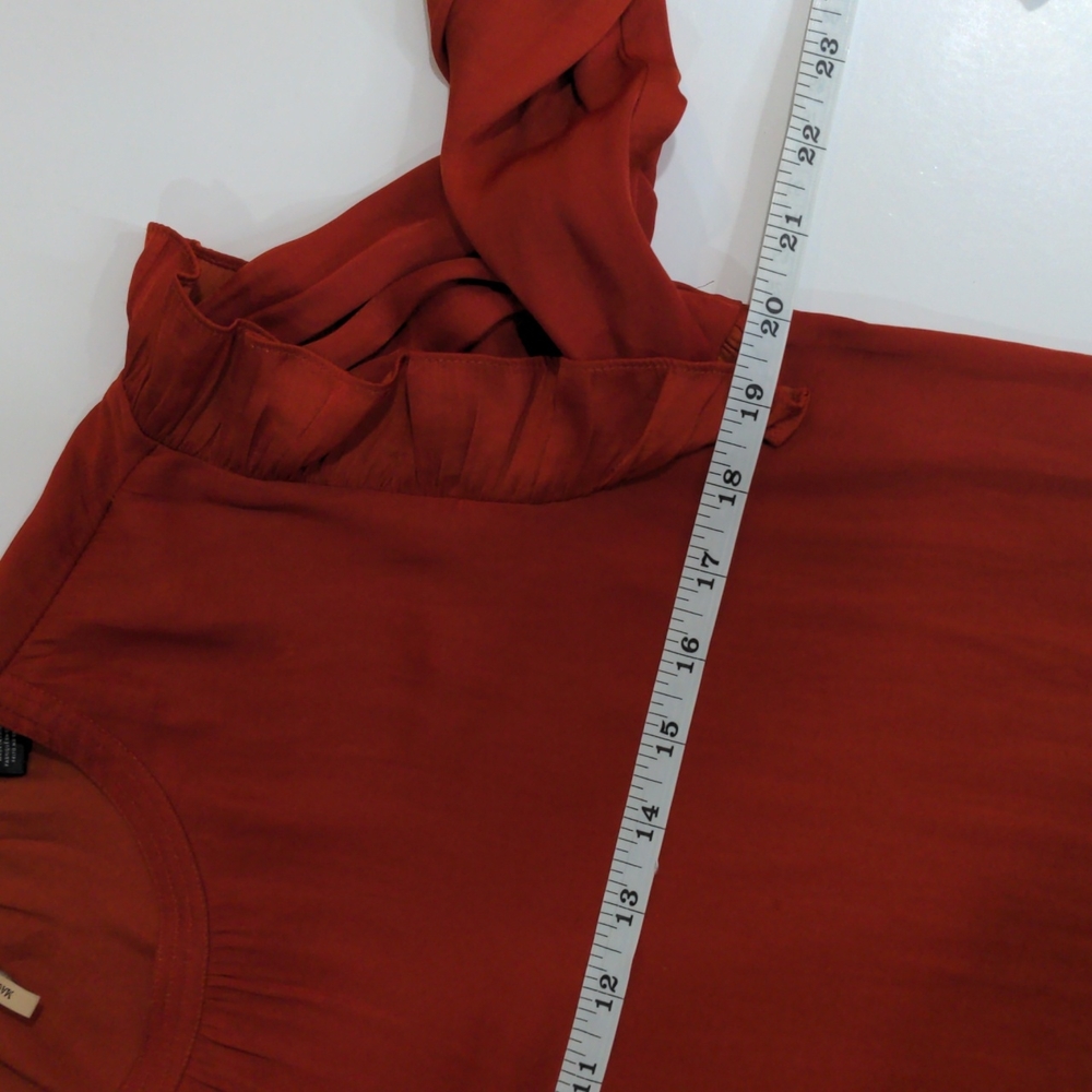 Scotch and Soda Ruffle Blouse in Burnt Orange size Small - Picture 10 of 11